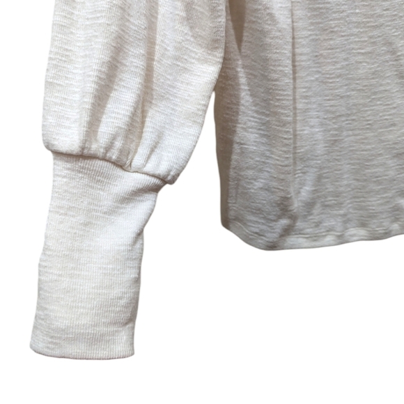 Anthropologie Pilcro Cozy Popover Ruffled V-Neck Blouson Sleeve Top (S) - Picture 6 of 9